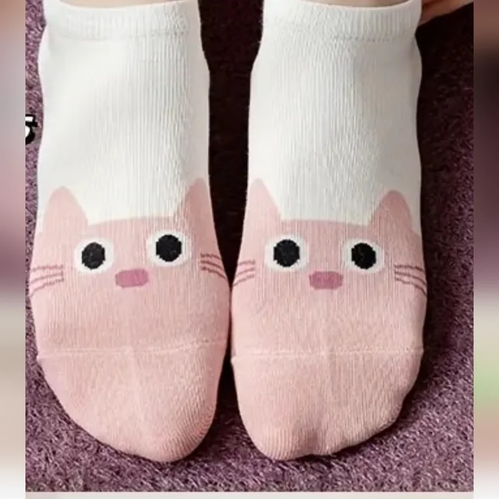 KITTY CAT ANIMAL SOCKS OS ANKLE BRAND NEW 5 Pair